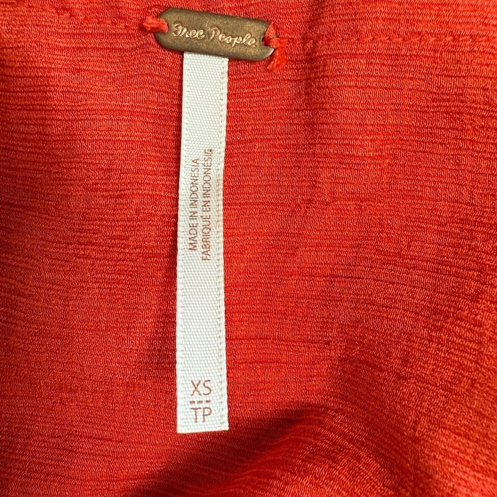 Free People XS Long Sleeve Coral Drapey Wrap Blouse - Picture 7 of 9